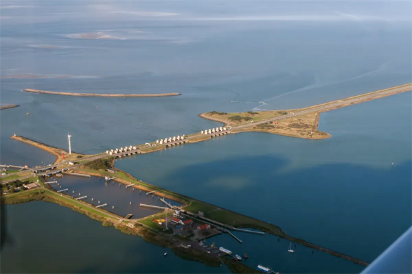 Aerial view of the Afsluitdijk